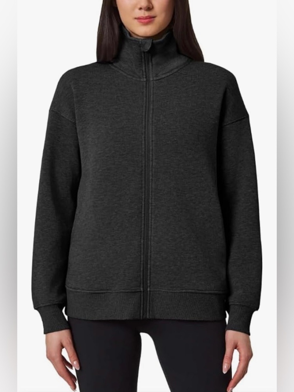 NWT Modetta Black fleece zip-up jacket